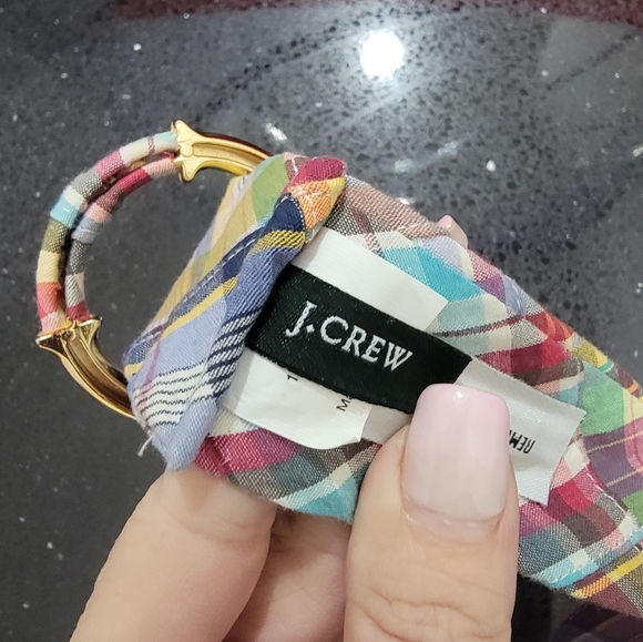 J.Crew Cotton Madras Plaid Fabric Belt with Gold Buckle - Picture 4 of 4